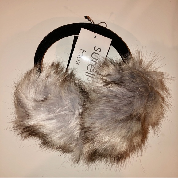 Surell Faux Fox Fur Earmuff with Velvet Headband - Picture 3 of 9